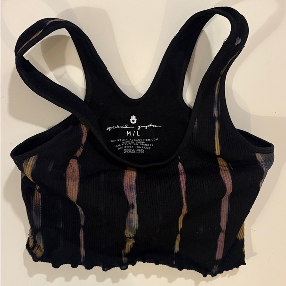 Spiritual Gangster Amor Cropped Tank & Love Sculpt Legging Set; Black Tie Dye - Picture 5 of 8